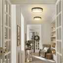 12'' LED Ceiling Light Fixture Flush Mount 2 Pack 18W Bedroom Ceiling Light Dimmable 3000K/3500K/4000K/5000K/6500K Black Gold Ceiling Lamp for Kitchen Bedroom Bathroom Hallway