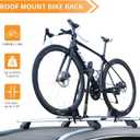 Bike Roof Rack for Car, Foldable Upright Bicycle Carrier, Rooftop Bike Rack, Lightweight Aluminum Roof Rack Bike Mount with Secure Locking, Black