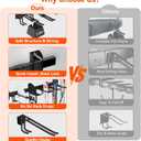 32" Ski & Snowboard Wall Rack Heavy-Duty Wall Mounted Ski Storage for Garage, Holds 10 Pairs with 5 Adjustable Hooks, 300lbs Capacity, Non-Slip Rubber, Easy Install | Ski Holders for Wall