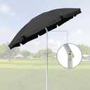 AMMSUN 6FT Portable Outdoor Picnic Beach Umbrella with Tilt Function, Black