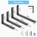 6-Pack Heavy Duty 10-Inch Black Shelf Brackets, L Shelf Bracket 10 Inch for Floating Shelves, 1/5-Inch Thick
