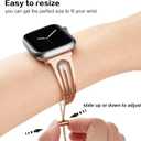 Stainless Steel Bands Compatible with Apple Watch 42mm/41mm/40mm/38mm 46mm/45mm/44mm iwatch Bands Series 10/9/8/7/6/SE/5/4/3/2/1, Women Dressy Bangle Wristband, Silver Black Rose Gold