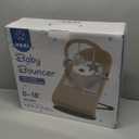 HKAI Baby Bouncer, Portable Baby Bouncer Seat for Babies 0-18 Months, 100% Cotton Fabrics, 3 Modes of use with Rocker and Stationary Options, Infant Rocker Chair with Hanging Toys-Organic Oat