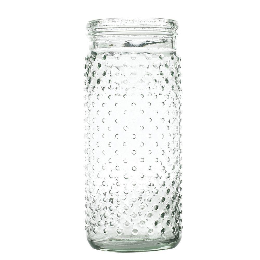 Hobnail Glass Jar Clear - 4"Dia x 8"H