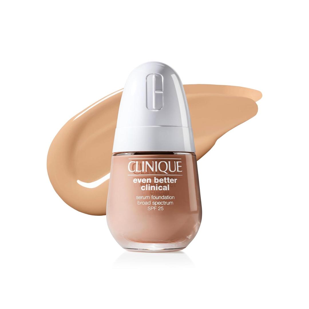Clinique Even Better Clinical Serum Full Coverage Hydrating Foundation Broad Spectrum SPF 25 With Vitamin C, Salicylic Acid + Hyaluronic Acid For Oily Skin Types (AT Porcelain Beige CN 62 - medium fair, cool-neutral undertones)