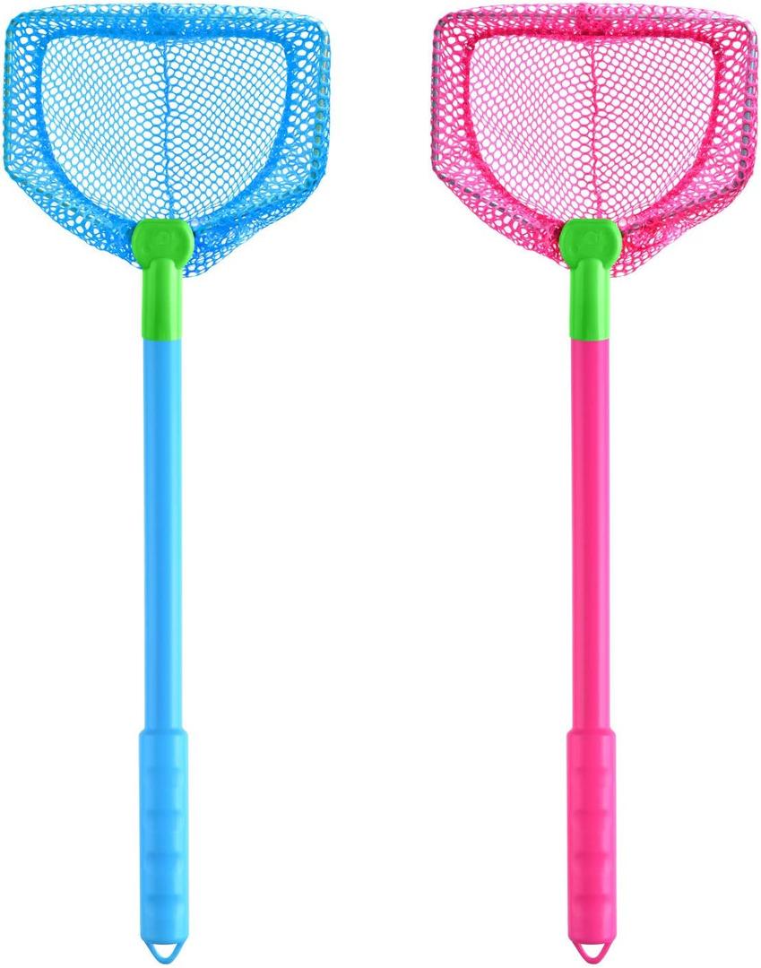 Coopay 1 Pieces Butterflies Fishing Net Catching Bug Floating Bait Beach Nets for Outdoor Playing (Rose Red)