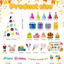 Relaxweex 27 Pcs Large Car Birthday Decorations Happy Birthday Magnets with Large Party Hat Colorful Reflective Automotive Car Magnets for Refrigerator Door Metal Surface