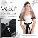First Communion Veil Bow Wedding Veils Lace Catholic Bridal Veil Bachelorette Party Veil for Women Girls