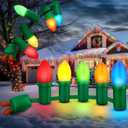 Honoson 12 ft Inflatable Christmas Light Bulb Ornaments Balls Decoration Inflatable Christmas Hanging Decoration PVC Outdoor Light Bulb for Lawn Yard Garden Holiday Party