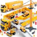 Kids Construction Toys, Construction Truck Toys Set w/Crane, Excavator, Forklift,Bulldozer,Dump Trucks,Cement Truck,Road Roller, Alloy Construction Vehicle Toys for 3 4 5 6 7 Years Old Boys Gifts