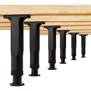 braxan 6 Pcs Bed Support Legs Frame Replacement, Patas para Cama Adjustable Height Furniture Center for Frame/Sofa/Dresser/Chair/Table 7.87 In-14.96 in Bed Support Legs (Black)