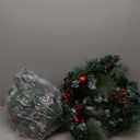 Pre-Lit Artificial Christmas Garland, Snowflake Garland, White Lights 50, Decorated with Pine Cones, Berry Clusters, Plug in, Christmas Decorations, 9 Feet