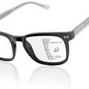 Progressive Multifocus Reading Glasses for Men No Line Bifocal Transition Readers with Metal Core Wire (Black)
