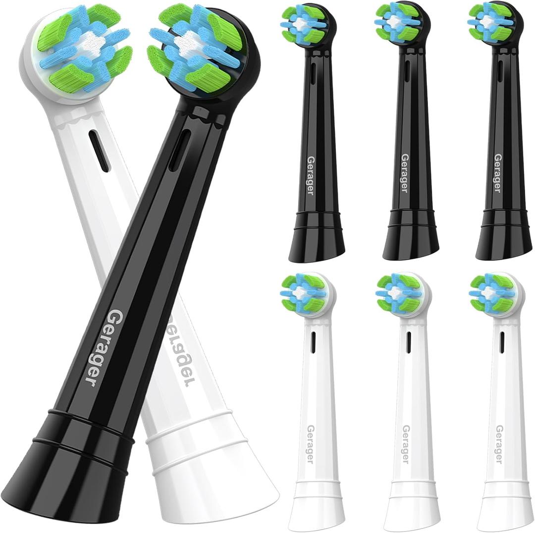 8 Pack Toothbrush Replacement Heads Compatible with Oral B iO, Toothbrush Heads Compatible with Oral B iO 3 4 5 6 7 8 9 10 Series Electric Toothbrushes, Black/White