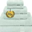 Cotton Paradise 6 Piece Towel Set, 100% Cotton Soft Absorbent Turkish Towels for Bathroom, 2 Bath Towels 2 Hand Towels 2 Washcloths, Mint Towel Set