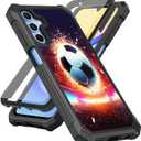 for Samsung Galaxy A16 5G Phone Case with Screen Protector (Tempered Glass),Slim TPU Rugged Corners Drop Protection Bumper Cover for Men Women-Soccer Football