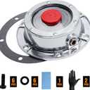 343-4095 6 Hole Aluminum Steer Hub Cap with Side Pipe Plug Gasket Mounting Screws & Cleaning kit for Semi Truck Trailer(1Pack)