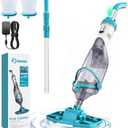 Saker Handheld Pool Vacuum for Above Ground Pool, Cordless Pool Cleaner with Telescopic Pole, 18.5 GPM Powerful Suction, 60-Min Runtime Rechargeable for Inground Pools, Spas, Hot Tubs