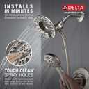 Delta Arvo 14 Series Brushed Nickel Shower Faucet Set with In2ition 2-in-1 Dual Shower Head with HandHeld Spray Combo, Valve Trim Kit, SpotShield Stainless 142840-SP-I (Valve Included)