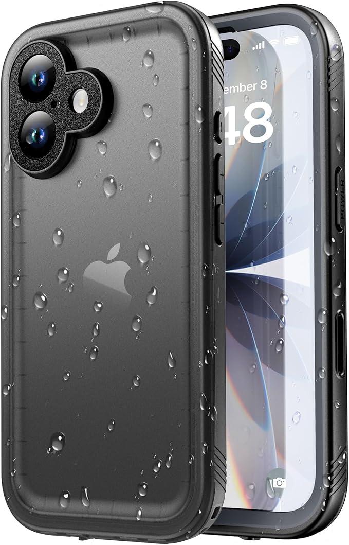 SPORTLINK for iPhone 17 Case  IP68 Waterproof Military Protective Full Body Heavy Duty Shockproof 360 Sealed Dustproof with Camera Screen Protector Phone Cover for iPhone 17 6.3" Black