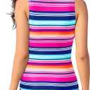 Daci Tankini Tops for Women High Neck Swim Top Tummy Control Bathing Suit Top Modest Swim Tank Top No Bottom (XL)