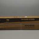 H HOMEWINS Cushioned Padded Folding Stool,1PCS 23.6-Inch Counter Height Bar Stool,Portable Folding Stool with Handle for Fishing Hiking Gardening Travel BBQ (Black)