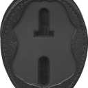 Perfect Fit CBP Badge Holder US Customs Border Control Eagle Shield Badge Clip Black Leather with Neck Chain (Cutout 587)