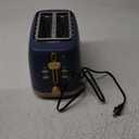 West Bend Timeless 2-Slice Toaster with 7 Browning Levels, Bagel/Waffle/Defrost Settings, High-Lift Lever, Anti-Jam, Easy-Clean Crumb Tray, 2-Slice, Blue/Gold