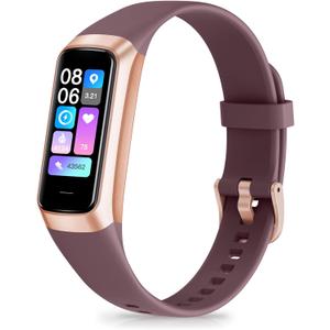 Fitness Tracker with 24/7 Heart Rate, Blood Oxygen Blood Pressure Sleep Monitor, Activity Trackers 5 ATM Waterproof,Step Calorie Counter Pedometer Health Smart Watch for Women Men Bordeaux