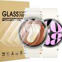 Suoman 4-Pack Screen Protector for Samsung Galaxy Watch 7/6/5/4 40mm, Tempered Glass Protectors Perfectly Fit for Galaxy 40 mm Smartwatches (Clear)