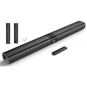 Saiyin Sound Bar for Smart TV, 100W Soundbar with Crystal-Clear Vocals and Bluetooth 5.3/TV-ARC/Optical/AUX Input, Center Channel Speaker Surround Sound System for TV/PC/Gaming/Projectors