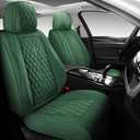Luxury Green Leather Full Coverage Car Seat Covers, 5 Seats, Universal Fit for Cars, Trucks, Sedans