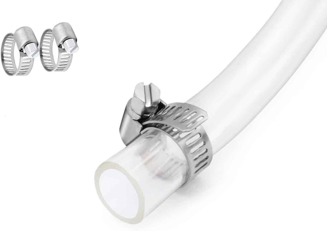 1’’ ID × 1-1/4’’ OD - 10 ft Clear Plastic Vinyl Tubing, Flexible PVC Hose Lightweight Non-Toxic vinyl Tube for Transfer Water Air Oil