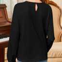 DOKOTOO KIDS Girls Cute Shirts Lace Embroidered Long Sleeve Tops 2025 Fall Fashion Knit Crewneck Blouses 6-13 Years (Black, L)