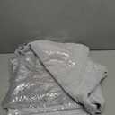 Partisout Sequin Fabric Glitter Fabric 3mm 2 Yards Sequin Fabric by The Yard Sparkly Fabric Little Mermaid Fabric Outdoor Glitter Fabric Sequence Material for Dress Clothing Wedding (2 Yards, Silver)