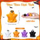 Suzile 100 Pcs Halloween Mini Resin Ghost Cute Miniature Small Ghost Figurines Colorful Halloween Spooky Decorations Garden Decor Micro Statue for Party Favors Gifts (Vivid,Multicolor)