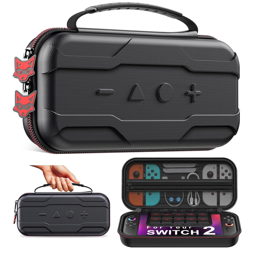 Switch Case for Nintendo Switch 2 & Switch OLED - Premium Protective Carrying Case with Storage for Console, Joy-Cons, 10 Game Cards - Durable Travel Case for Nintendo Switch 2/Switch OLED Accessories (M-Bag only)