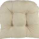 Klear Vu Gripper Overstuffed Universal Non-Slip Dining Chair Cushions for Kitchen Decor or Office Use, U-Shaped Skid-Proof Seat Pad, 15x15 Inches, 4 Count (Pack of 1), Linear Stone Tan