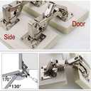 170 Degree Hinges Frameless Cabinet Door Hinges Hidden Hydraulic Adjustable Mounting Hinges Soft Closing Stainless Steel Buffer Damping Wardrobe,2 Pair (Full Coverage)