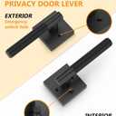 Asidrama 4 Pack Black Privacy Door Handles, Door Lever with Door Knobs Indoor for Bedroom or Bathroom, Heavy Duty Door Handles Interior with Locks for Left Right Sided Doors