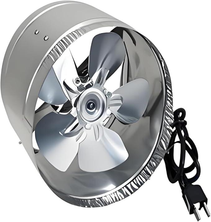 SunStream 8 Inch Inline Duct Booster Fan 520 CFM, Inline Duct Ventilation HVAC Exhaust Fan with Low Noise for Basements, Bathrooms, Kitchens and Workshops