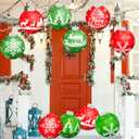 10 PCS Outdoor Christmas Decorations, 9 Inch Giant Inflatable Christmas Ornaments Ball/Orbs, Large Holiday Ornaments Decor for Front Door Yard for New Year Festive Red & Green