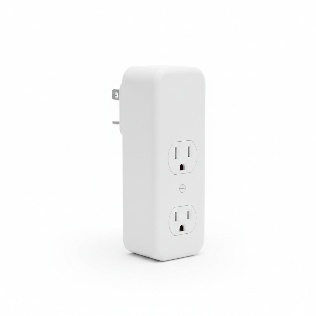 Surge Protector Outlet Extender - with Rotating Plug, 2 AC Multi Plug Outlet , 1800J Wall Charger, 3-Sided Power Strip with Spaced Outlet Splitter for Home, Office, Travel (White)