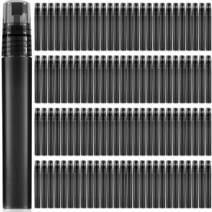 Patelai 108 Pieces 10 ml Spray Bottles Plastic Perfume Bottles Empty Fine Mist Perfume Bottle for Essential Oils Supplies (Black)