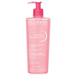Bioderma Sensibio Foaming Gel Cleansing and Make-Up Removing Refreshing feeling for Sensitive Skin Unscented (Pump bottle 16,7 Ounce)