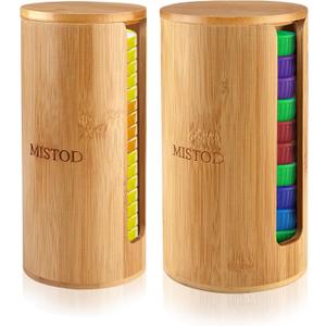 2Pack Mason Jar Lid Organizer, Bamboo Stackable Steady Mason Jar Lid Storage Suitable for Mason/Canning/Bamboo Lids(WIDE/REGULAR), Fit Perfectly