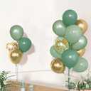 72Pcs Sage Green Balloons Set, Green Latex Balloon with 12inch Pearl Metallic Gold Balloons Light Olive Confetti Balloons for Baby Shower Birthday Wedding Party Decorations Supples