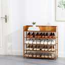 latifolia Bamboo Shoe Rack, 5-Tier Shoe Rack Organizer for Entryway, Living Room(Brown, 31.4''L), 5 Tier-31.50''L