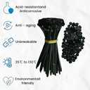 2 x cable tie buckle,nylon universal cable tie buckle,Heavy Duty Nylon Zip Ties  Self-Locking UV Resistant Cable Ties for Car, Home, DIY  3.5" Black Universal Wire Ties (2025 Upgrade) (100, black)