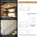 Modern Alabaster Ceiling Light,14.17in Gold Round Alabaster Flush Mount Ceiling Lights,Hardwired Natural Marble Kitchen Lighting Fixtures Ceiling for Bedroom,Dining,Living Room,Foyer,E12 Bulb Included